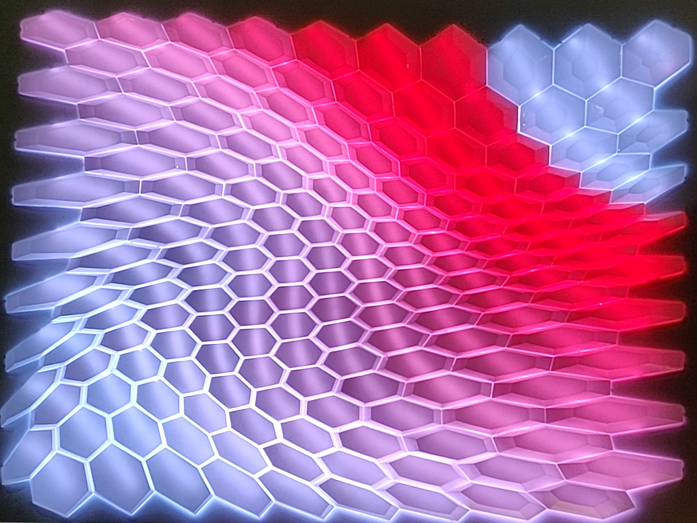 HEXA-LED red to white gradient transition 75%