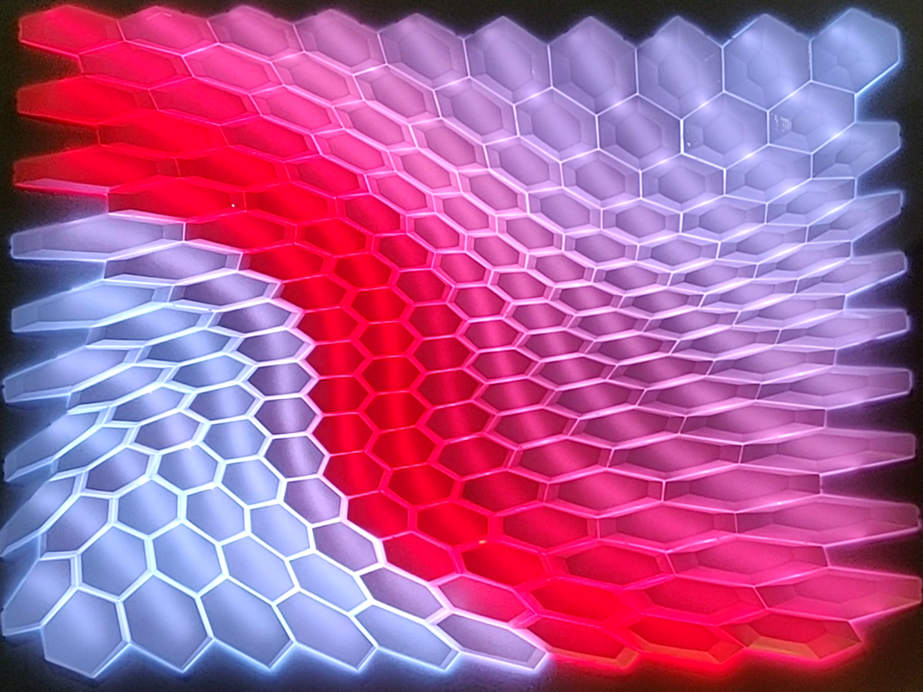 HEXA-LED red to white gradient transition 40%