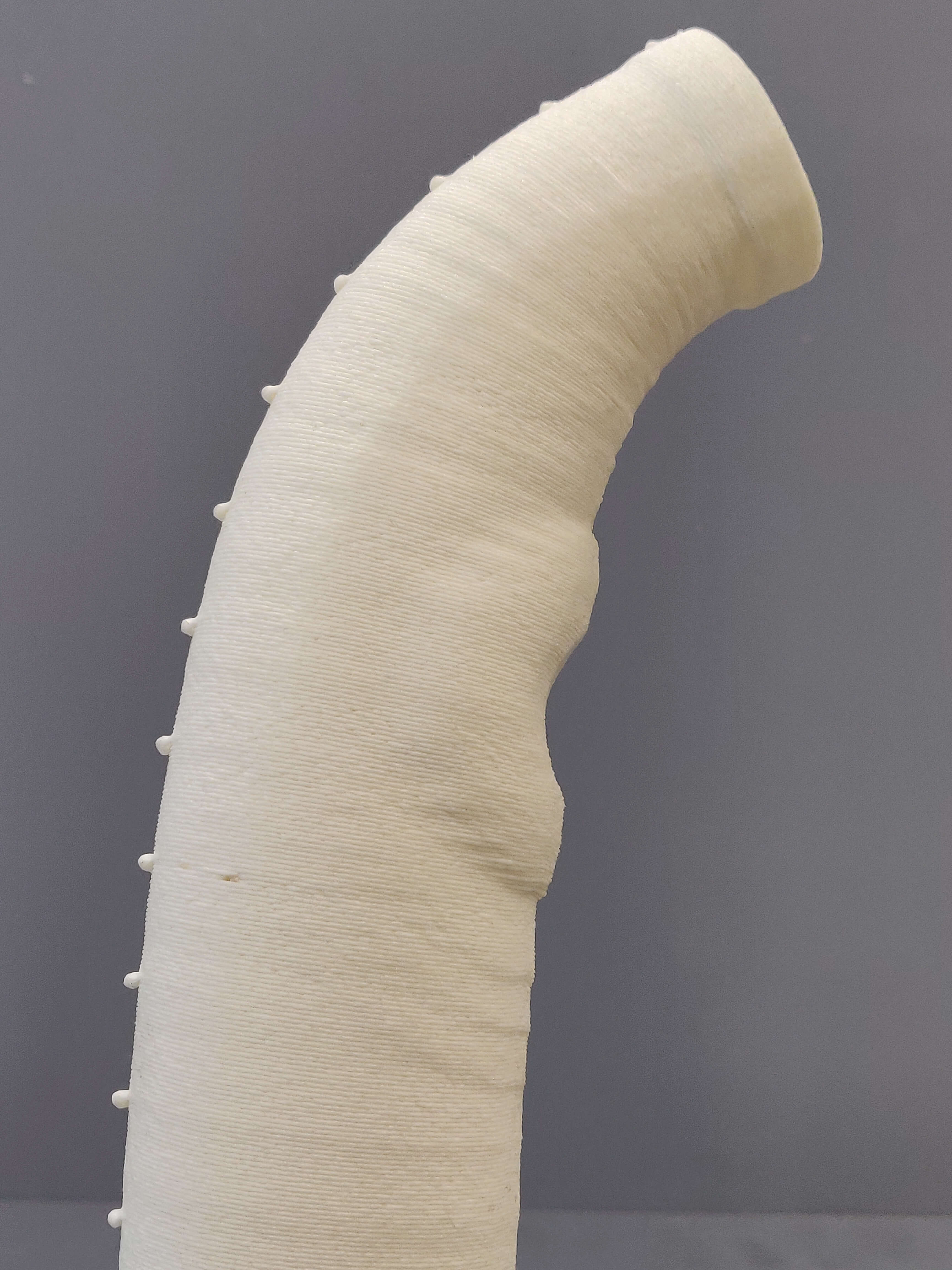 Side view of the completed G2 tube, printed with adaptive layer heights.